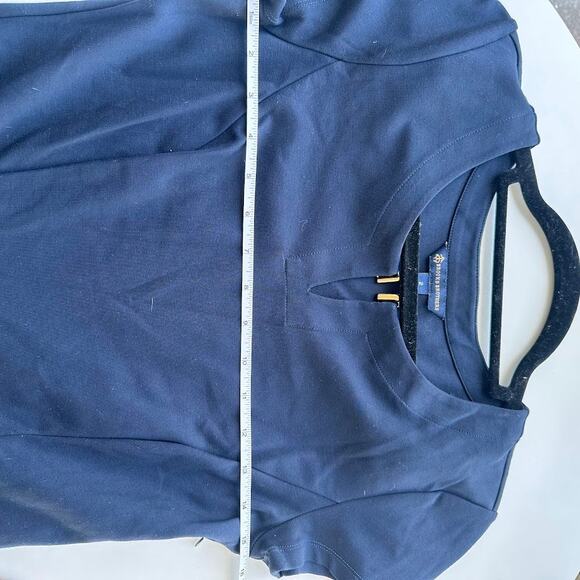 Brooks Brothers Womens Navy Blue Short Sleeve V-Neck Midi Dress Size 2 - Picture 7 of 12